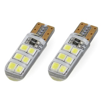 T10 - 2835 - 12 SMD - Wit - 12V - 2 stuks