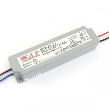 LED voeding - 24V, 2,5A - 60W - IP67 - WATERPROOF