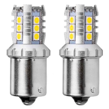 WIT - BA15S - LED - 16SMD - 1156 - 12/24V - 2 stuks