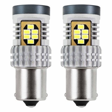 WIT - BA15S LED - CANBUS - 24 SMD - 1156 - 12/24V - 2 stuks