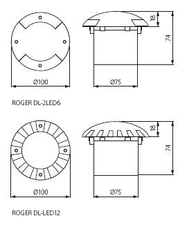 LED in-ground - grond armatuur - 6 LED oprit verlichting