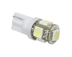 T10 - 12 volt - 5 LED - 5050 SMD - KOUD WIT 6500K