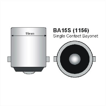 BA15S LED 8-SMD 5050 - 12V LED lamp WIT