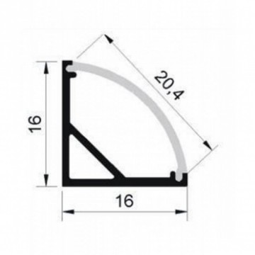 1 meter - hoek - LED profiel - aluminium