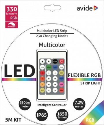 Complete set - 5 meter led strip - RGB - Waterproof IP67