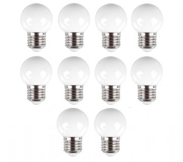 10x prikkabel lamp - Warm wit - 0,6 Watt - melk glas