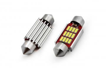 Dome - 39MM LED - CANBUS - 12SMD - 4014 - 12/24V - 2 stuks - wit