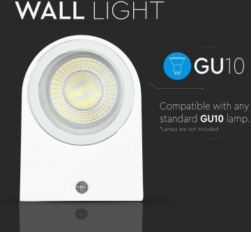 Wandlamp armatuur wit - Rond - GU10 fitting - 35W - IP44