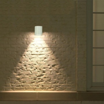 Wandlamp armatuur wit - Rond - GU10 fitting - 35W - IP44