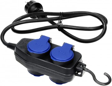 Waterdichte verlengsnoer - 4 voudig  - 5 meter