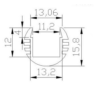 1 meter - rond - LED Profiel- aluminium
