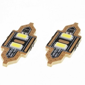 Dome - 2 LED - 5730 - 31mm - C5W(plat) - 2 stuks