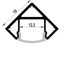 2,5 meter - 45 graden - LED Profiel - aluminium