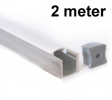 2 meter - 15mm hoog - LED Profiel - aluminium