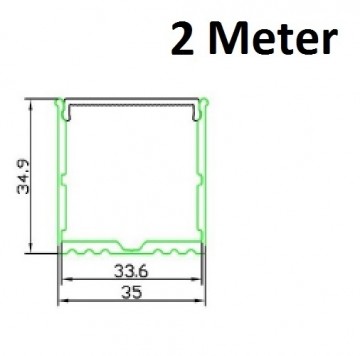 2 meter - 35mm XL- LED Profiel- aluminium