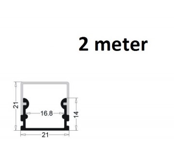 2 meter - 14mm large - LED Profiel- aluminium