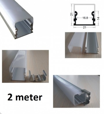 2 meter - 14mm large - LED Profiel- aluminium