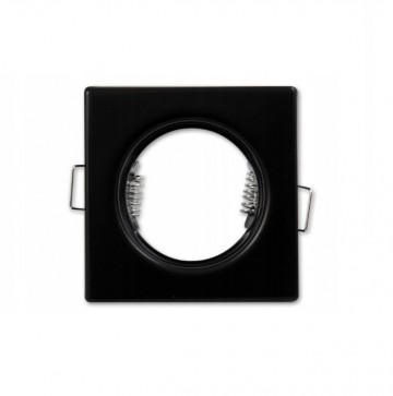 Inbouw spot GU10 - Staal - 74mm - Vaste armatuur vierkant - Zwart