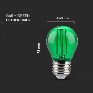 E27 filament lamp - Prikkabel LED lamp - 2W - Groen
