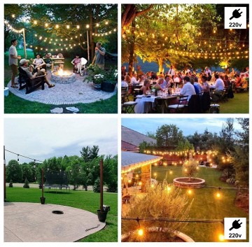 Led prikkabel - 5 lampen - 5 meter - Koppelbaar - Waterdicht - 220 Volt - Hanglampen