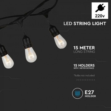 Led prikkabel - 10 lampen - 5 meter - Koppelbaar - Waterdicht - 220 Volt - Hanglampen