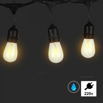 Led prikkabel - 10 lampen - 5 meter - Koppelbaar - Waterdicht - 220 Volt - Hanglampen