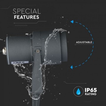 220 Volt - Tuinlamp - Warm Wit - 12 Watt - Grijze Behuizing - Grond spot