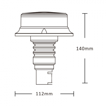 Oranje dak zwaailicht / flitser - 36 LED - R10 / R65 - IP66