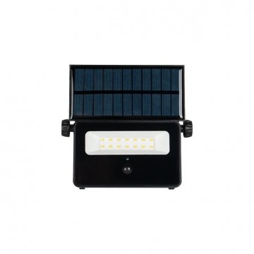 Solar LED schijnwerper - 10W - 200 Lumen - Neutraal wit - Met PIR sensor