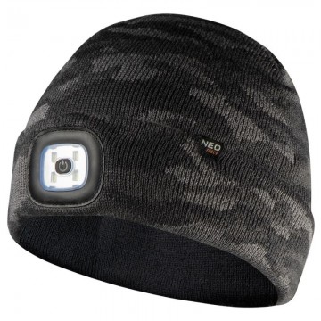 Camo muts met LED - USB oplaadbaar - 180 lumen