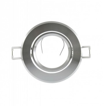 Inbouw spot - GU10 - aluminium - rond armatuur - geborsteld zilver/zilver 95mm