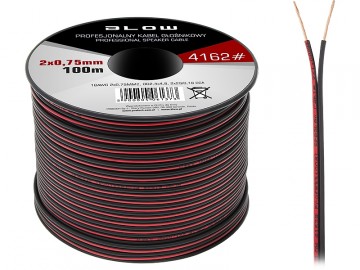 kabel rood / zwart 2x 0.75 mm² op rol 100 meter