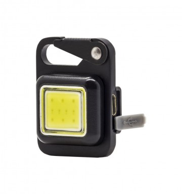 LED zaklamp sleutelhanger - Wit / rood - Oplaadbaar