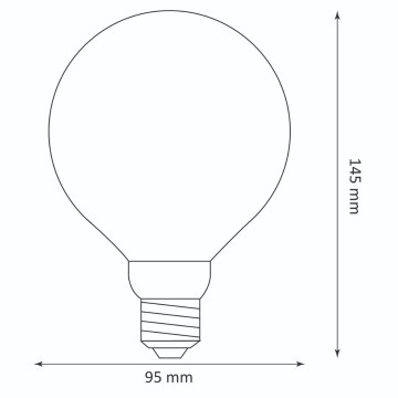 E27 LED filament - G95 - 200 lumen - Extra warm wit - Premium vintage