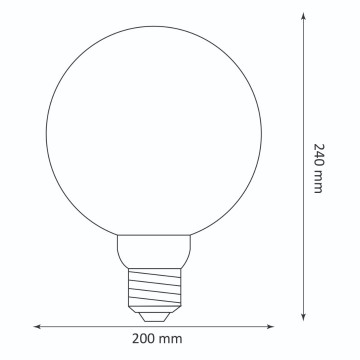 E27 LED filament - G200 - 100 lumen - Warm wit - Premium vintage