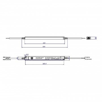 LED waterproof voeding - 12V - 5A - IP67 - Ultradun