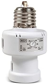 Schemer schakelaar + timer - E27 fitting - Wit