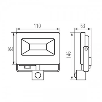 10W LED schijnwerper - Schemer + bewegingssensor - 800 Lumen - Koel wit