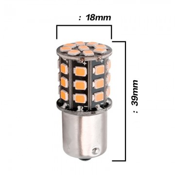 ORANJE - BA15S - LED - 33 SMD - 2835 - 12V