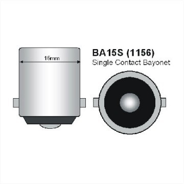 BA15S LED 13-SMD ROOD 5050 - 12V LED lamp