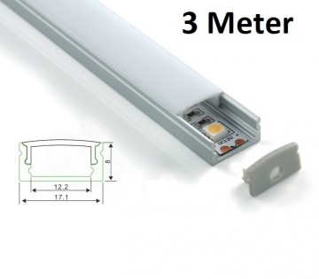 3 meter - 8mm slim line - LED Profiel - aluminium
