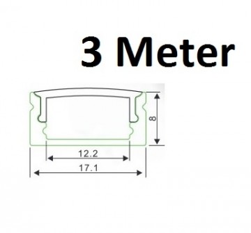 3 meter - 8mm slim line - LED Profiel - aluminium