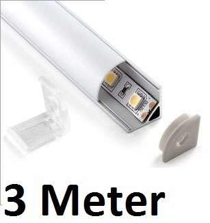 3 meter - hoek - LED profiel - aluminium