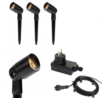 3x LED tuin lamp - 12V - 2 watt - basic - complete set