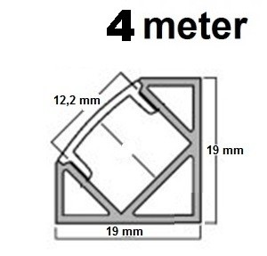 4 meter - 45 graden - LED Profiel - aluminium