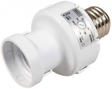 Schemer schakelaar + timer - E27 fitting - Wit