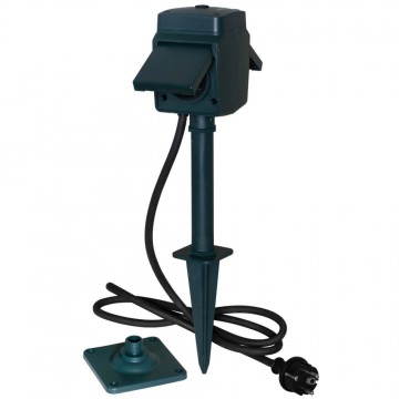 Wifi Tuinpaal - 2x contactdoos + Smart Google Alexa