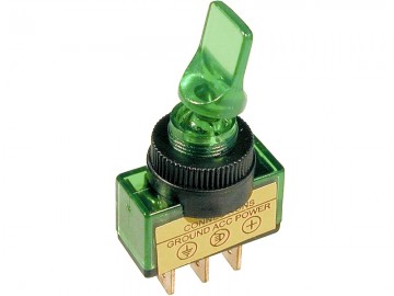 SCHAKELAAR - ON/OF - 12V 20A - GROEN