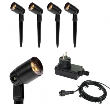 4x LED tuin lamp - 12V - 2 watt - basic - complete set