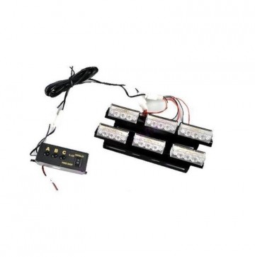 6 X 3 LED op rail Car Flash Strobe Emergency Light 12V wit licht